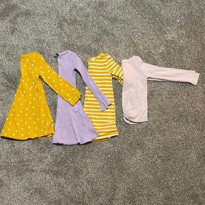 Kids 4/5 lot 3 dresses, 1 top